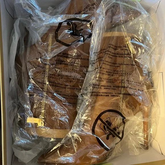 Michael Kors Keke Leather Luggage Boots - Picture 7 of 7